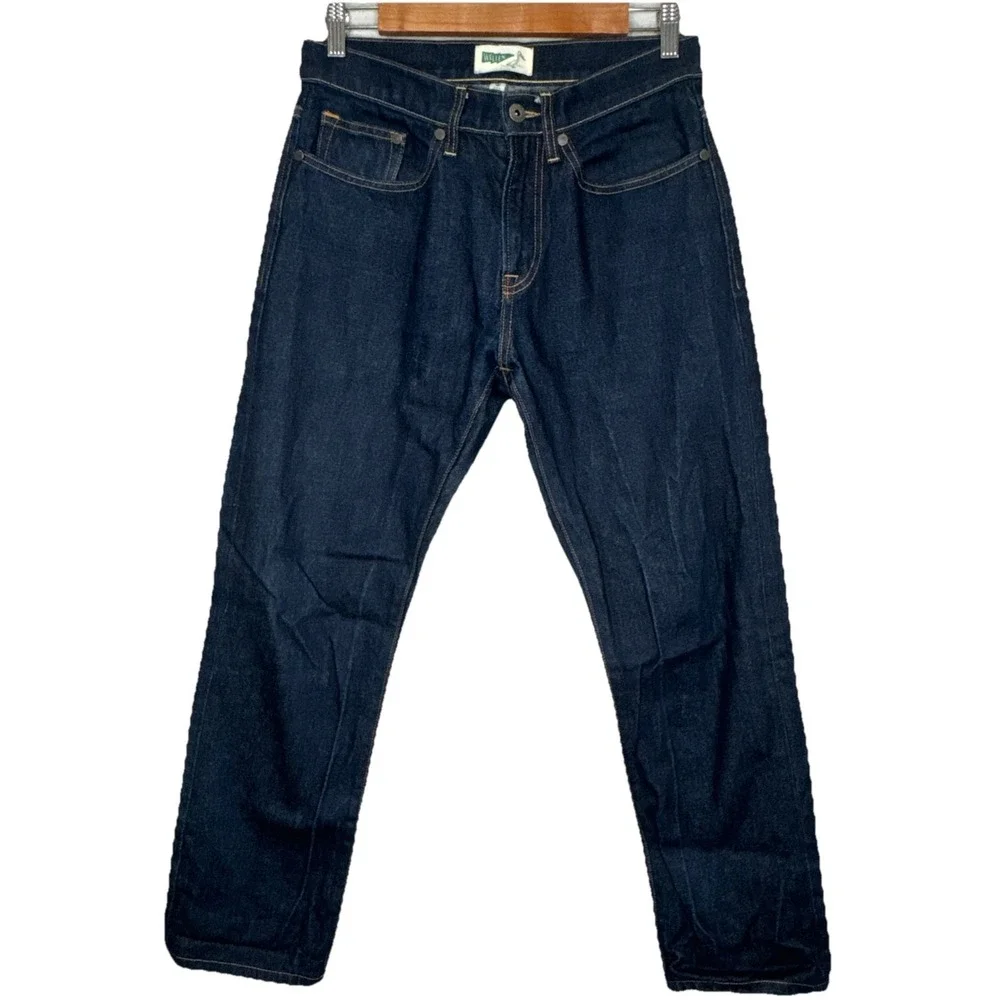 Huckberry Wellen Men's Blue Organic Denim Straight Cut Jeans Size 29